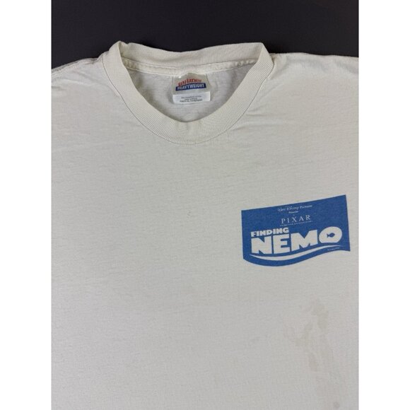 Vintage Y2K Walt Disney Pixar Finding Nemo Movie Promo White Rare Shirt Youth XL - Picture 3 of 10
